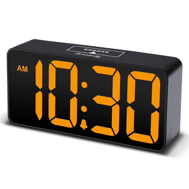 DreamSky Small Digital Alarm Clock for Bedroom, Large Big Numbers Display with Brightness Dimmer, Electric Bedside Desk Clock with USB Charging Port, Adjustable Alarm Volume, USB-C Adapter Powered - Image 1